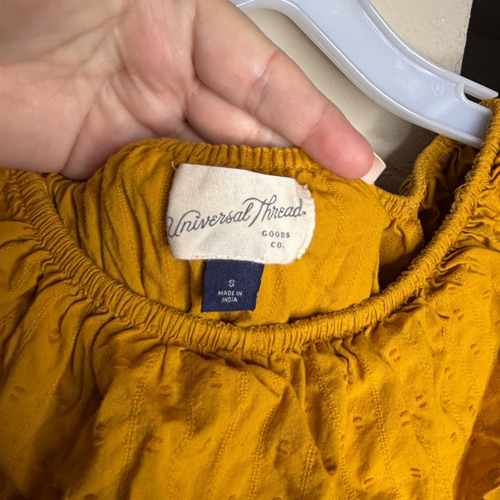 Universal Thread Collared Mustard 100% Cotton Dre… - image 7
